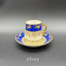 Limoges Demitasse Cup, Martial Redon, Gold Birds in Flight, Belle Époque