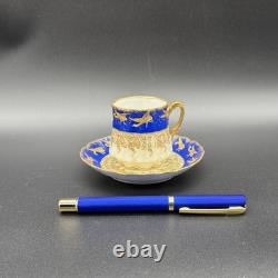 Limoges Demitasse Cup, Martial Redon, Gold Birds in Flight, Belle Époque