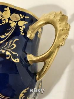 Limoges Demitasse Cup & Saucer Cherub Cobalt Blue Sevres Style