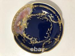 Limoges Demitasse Cup & Saucer Cherub Cobalt Blue Sevres Style
