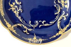 Limoges Demitasse Cup & Saucer Cherub Cobalt Blue Sevres Style
