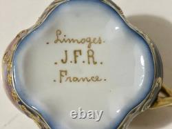 Limoges Demitasse Cup & Saucer Cherub Cobalt Blue Sevres Style