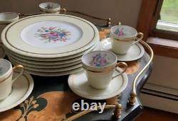 Limoges France CHF Versailles Set 6 Demitasse Cups & Saucers + 6 Dinner Plates