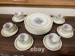 Limoges France CHF Versailles Set 6 Demitasse Cups & Saucers + 6 Dinner Plates