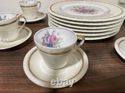 Limoges France CHF Versailles Set 6 Demitasse Cups & Saucers + 6 Dinner Plates