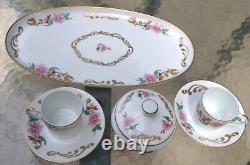 Limoges France/Italian Michielotto Demitasse Set Tray, Sugar Bowl, Cup& Saucers