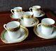 Limoges France Yves Degot Demitasse Coffee Cups And Saucers, Set Of 5