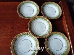 Limoges France Yves DEGOT Demitasse coffee cups and saucers, set of 5