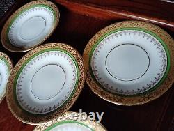 Limoges France Yves DEGOT Demitasse coffee cups and saucers, set of 5