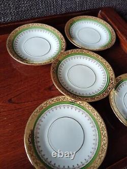 Limoges France Yves DEGOT Demitasse coffee cups and saucers, set of 5