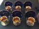 Limoges Gold Encrusted Cobalt Blue Demitasse Set Of 6 Cups & Saucers Withstands