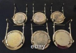 Limoges Gold Encrusted Cobalt Blue Demitasse Set of 6 Cups & Saucers withstands