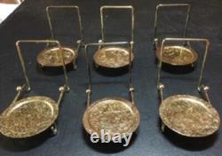 Limoges Gold Encrusted Cobalt Blue Demitasse Set of 6 Cups & Saucers withstands