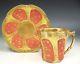 Limoges Hand Painted Flower Gold In Art Nouveau Demitasse Cup & Saucer
