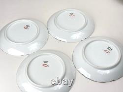 Limoges Haviland & Co. Demitasse Cups and Saucers Gold Trim Pink Flowers 4-Sets