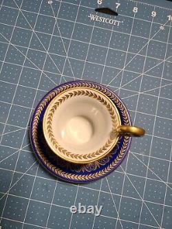 Limoges Letourneur Cobalt Gold Porcelain Demitasse Cup & Saucer OBO