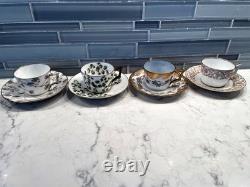 Limoges Lot 4 Demitasse Cups & Saucers Dainty Size Ovington Brothers NYC Depose