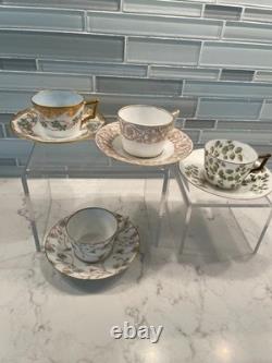 Limoges Lot 4 Demitasse Cups & Saucers Dainty Size Ovington Brothers NYC Depose
