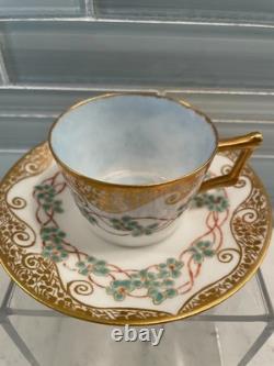 Limoges Lot 4 Demitasse Cups & Saucers Dainty Size Ovington Brothers NYC Depose