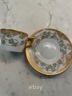 Limoges Lot 4 Demitasse Cups & Saucers Dainty Size Ovington Brothers NYC Depose