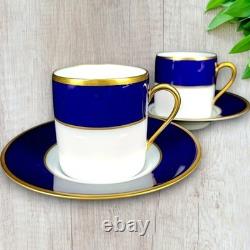 Limoges Raynaud Cobalt Blue Demitasse Cup & Saucer Set, Rare