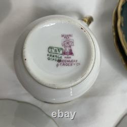 Limoges TV Greenleaf & Crosby Hand Painted Yellow Gold Tea /Demitasse 12 piece