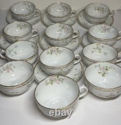 Lot 19 Piece Theodore Haviland Limoges Demitasse Porcelain Tea Cups Saucers