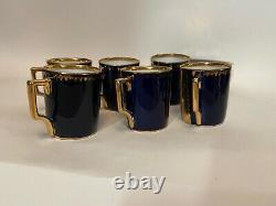 Lot 24 Beehive Ackermann & Fritze Demitasse Coffee Tea Cup Saucer Royal Blue CH2