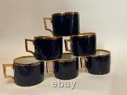 Lot 24 Beehive Ackermann & Fritze Demitasse Coffee Tea Cup Saucer Royal Blue CH2