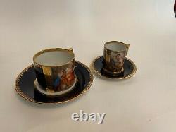 Lot 24 Beehive Ackermann & Fritze Demitasse Coffee Tea Cup Saucer Royal Blue CH2