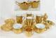 Lot 4 Seyei Tall Demitasse Cups & Saucers Set With Other Gold Plated Dishes & Cups