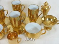 Lot 4 Seyei Tall Demitasse Cups & Saucers Set With Other Gold Plated Dishes & Cups