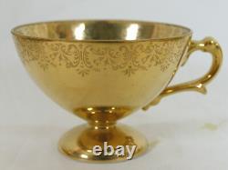Lot 4 Seyei Tall Demitasse Cups & Saucers Set With Other Gold Plated Dishes & Cups
