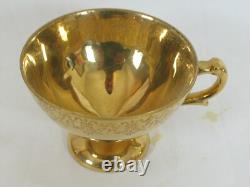 Lot 4 Seyei Tall Demitasse Cups & Saucers Set With Other Gold Plated Dishes & Cups