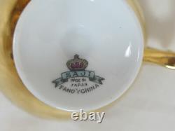 Lot 4 Seyei Tall Demitasse Cups & Saucers Set With Other Gold Plated Dishes & Cups