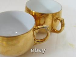 Lot 4 Seyei Tall Demitasse Cups & Saucers Set With Other Gold Plated Dishes & Cups
