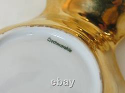Lot 4 Seyei Tall Demitasse Cups & Saucers Set With Other Gold Plated Dishes & Cups