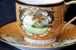 Lot Of 5 Nippon Demitasse Teacup & Saucer Sets Hand Painted Art Nouveau Moriage