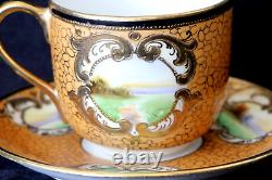 Lot Of 5 Nippon Demitasse Teacup & Saucer Sets Hand Painted Art Nouveau Moriage