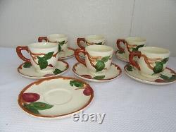 Lot Of 6 Franciscan Aplle Demi Demitasse Cups & 7 Saucers