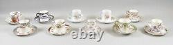 Lot of 10 Porcelain & Bone China Demitasse Cup & Saucer Sets Multiple Makers