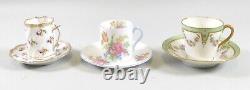 Lot of 10 Porcelain & Bone China Demitasse Cup & Saucer Sets Multiple Makers