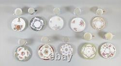 Lot of 10 Porcelain & Bone China Demitasse Cup & Saucer Sets Multiple Makers