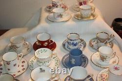 Lot of 22 Danbury Mint Demitasse Cups Saucers Houses of the World Collection