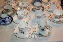 Lot of 22 Danbury Mint Demitasse Cups Saucers Houses of the World Collection