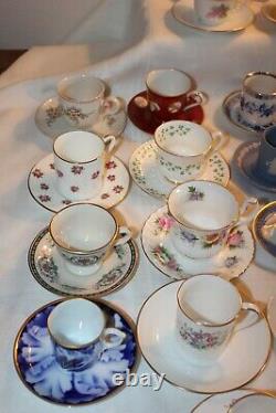 Lot of 22 Danbury Mint Demitasse Cups Saucers Houses of the World Collection