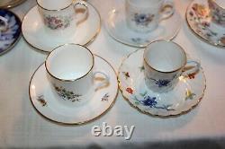 Lot of 22 Danbury Mint Demitasse Cups Saucers Houses of the World Collection