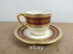 Lot of 5 Lenox China USA Demitasse Cups & Saucers S&G Gump Gold Laurel Maroon