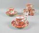 Lot Of 5 Royal Crown Derby China Red Aves Demitasse Cup & Saucer Sets