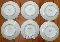 Lot of 6 Flat Demitasse Cups & Saucers Pompadour by Bernardaud Limoges France